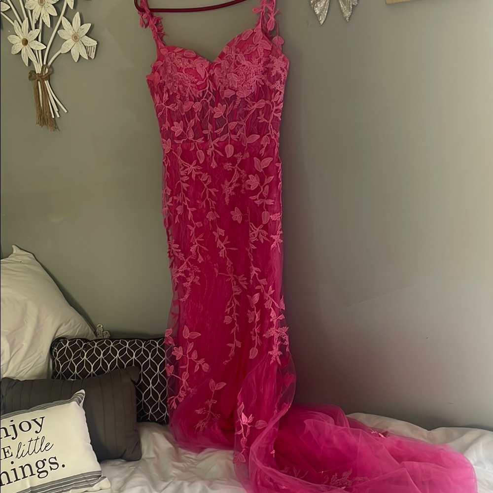 Elegant Pink Floral Gown